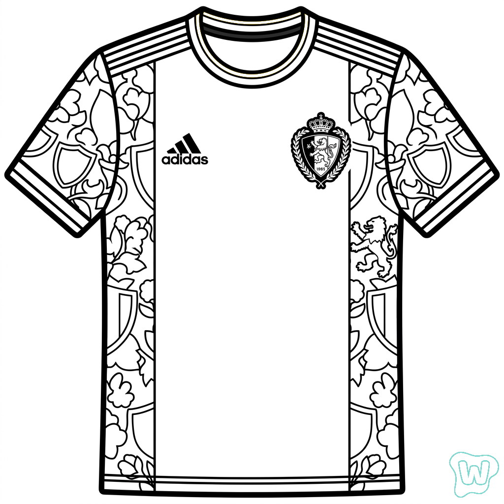 páginas para colorear kawaii lindas Selección de Bélgica Mundial 2026 1