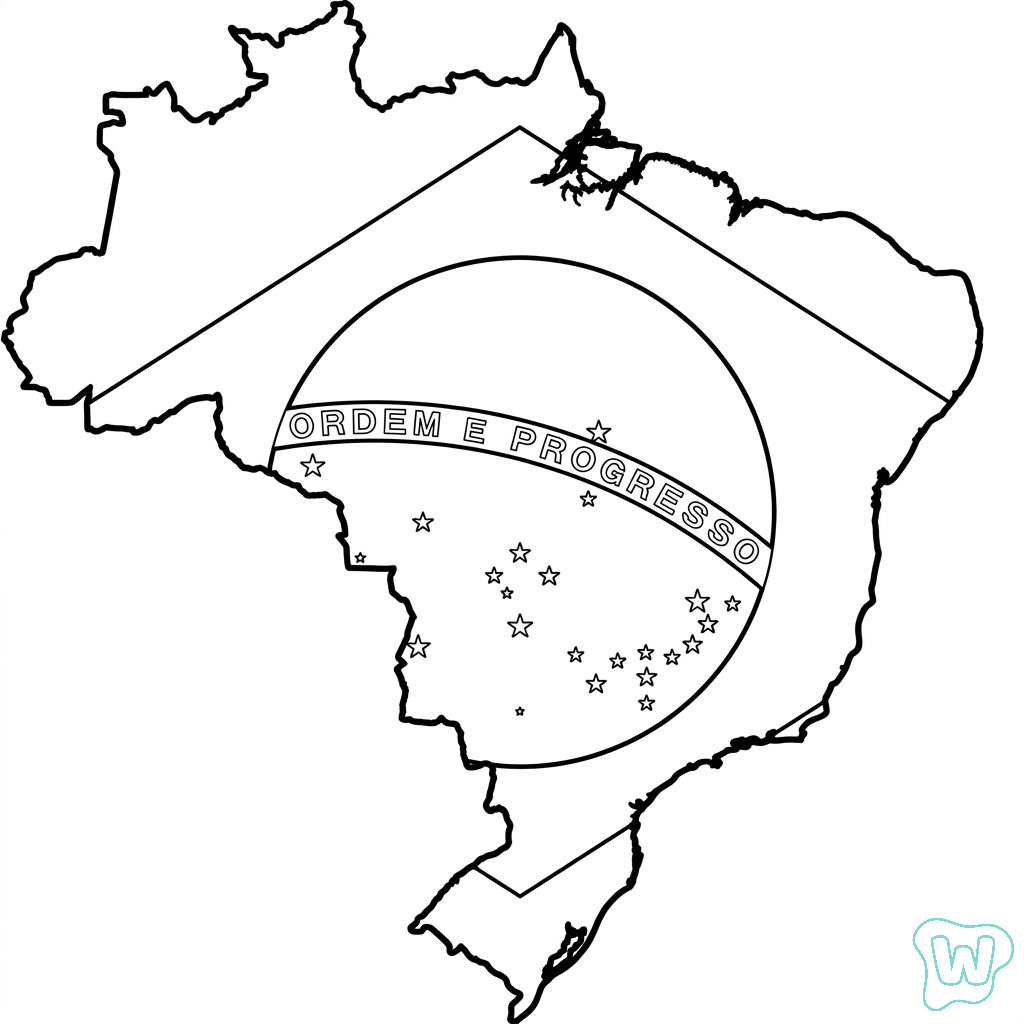 para colorear Selección de Brasil Mundial 2026