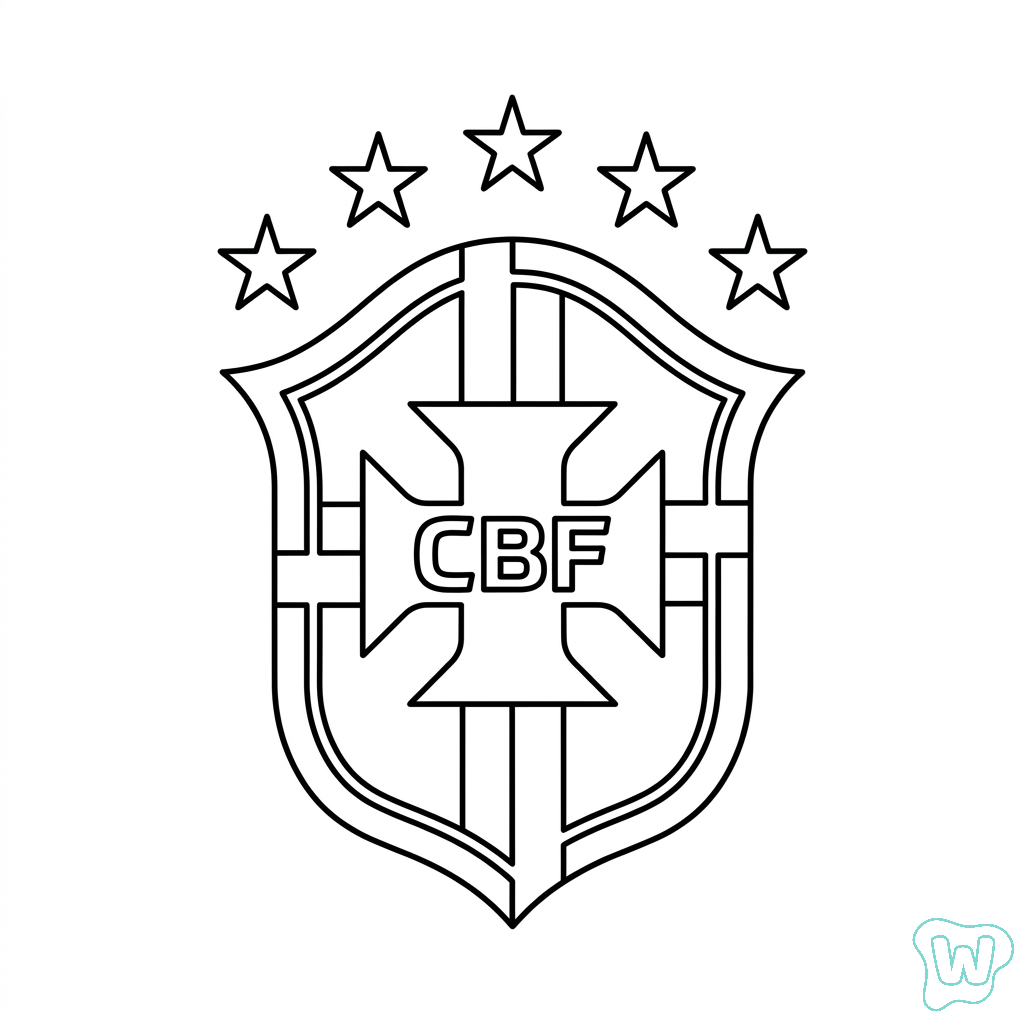 páginas para colorear de preescolar Selección de Brasil Mundial 2026