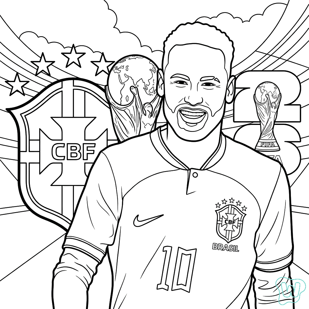 páginas para colorear para Selección de Brasil Mundial 2026