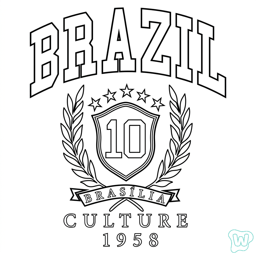 Selección de Brasil Mundial 2026 para colorear