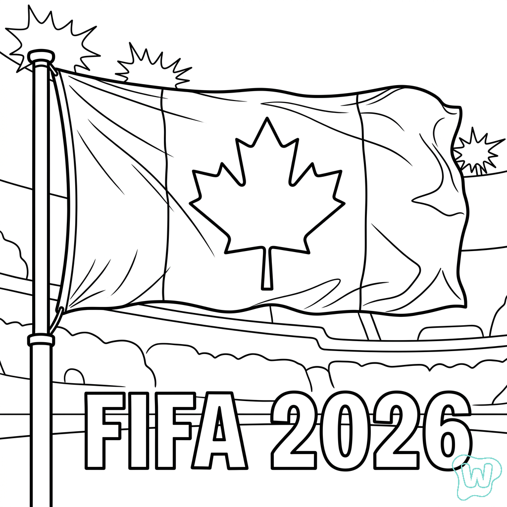 Selección de Canadá Mundial 2026 páginas para colorear pdf