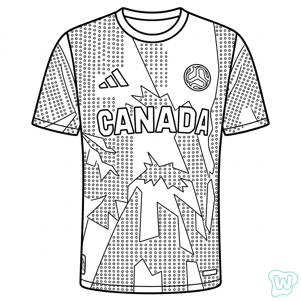 páginas para colorear lindas y fáciles de Selección de Canadá Mundial 2026