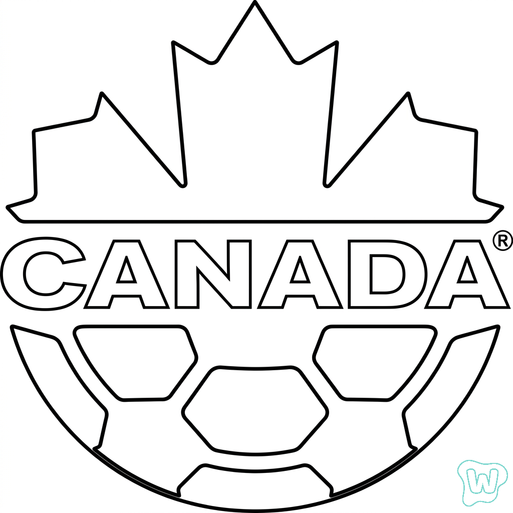 Selección de Canadá Mundial 2026 páginas para colorear