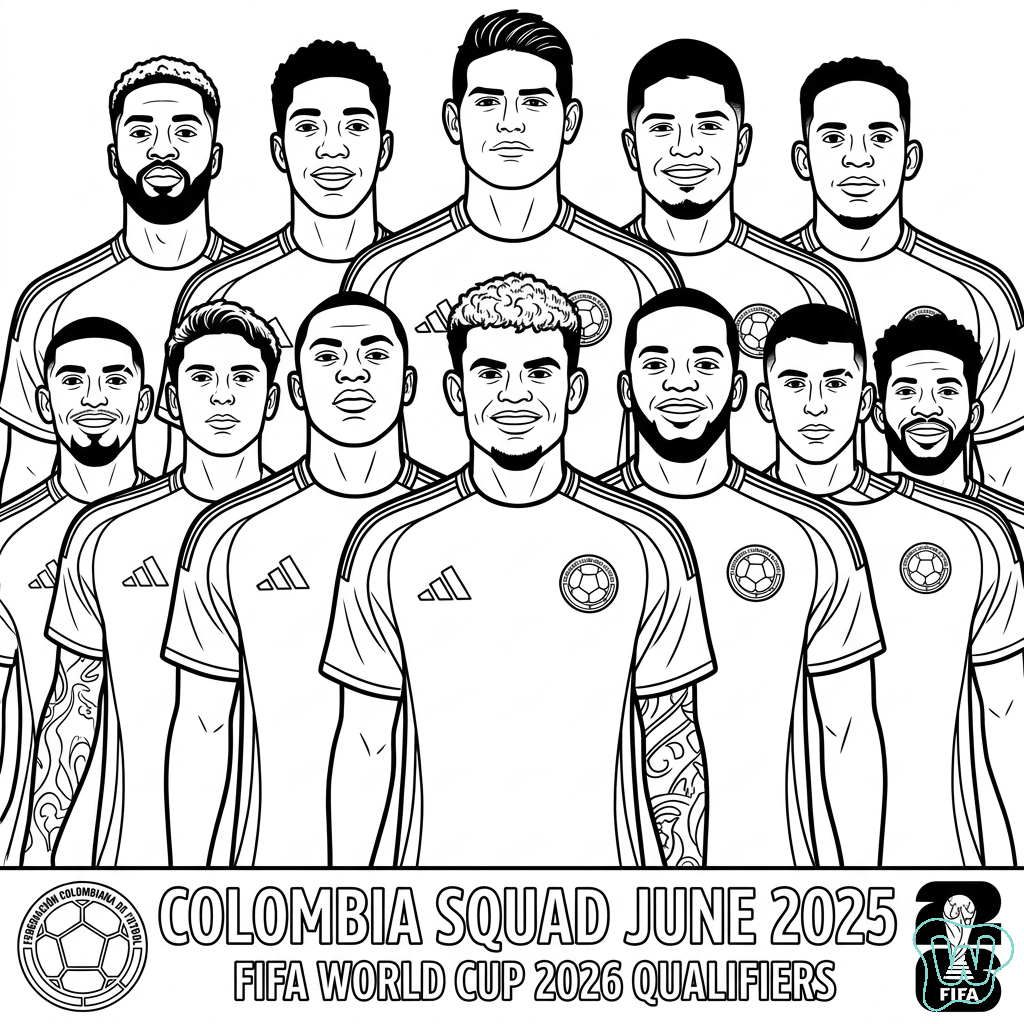 páginas para colorear de árboles Selección de Colombia Mundial 2026 gratis