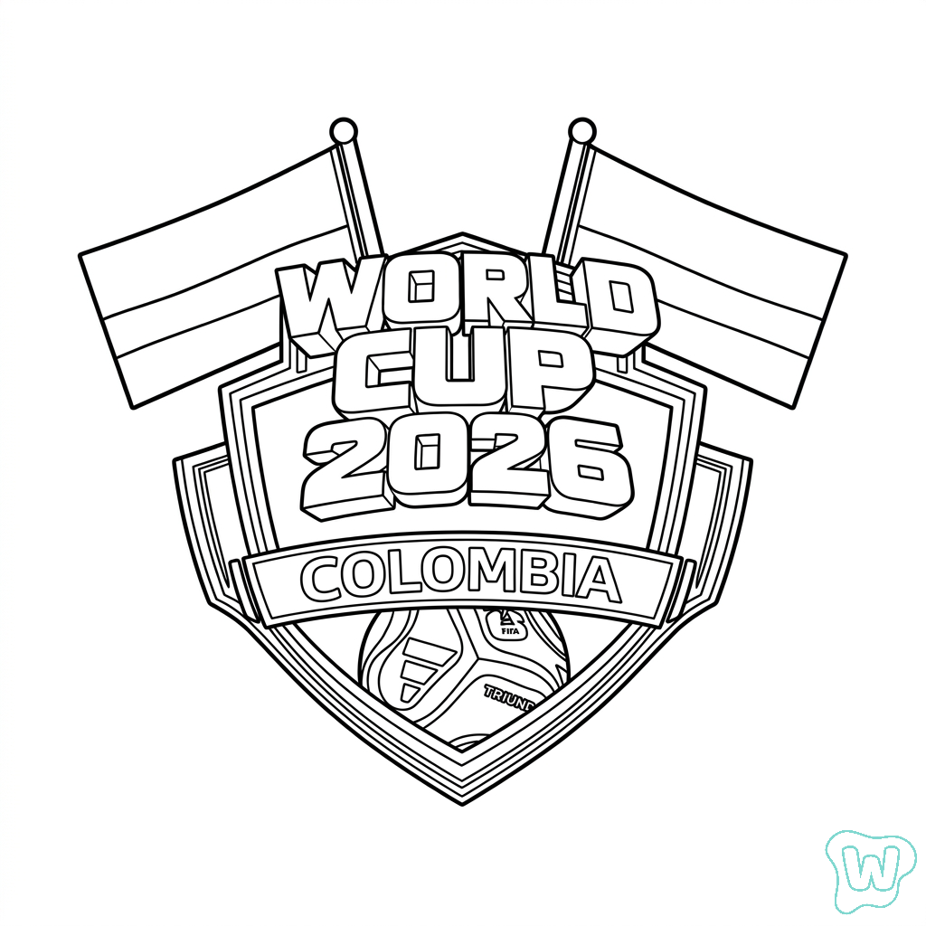 Selección de Colombia Mundial 2026 páginas para colorear gratis