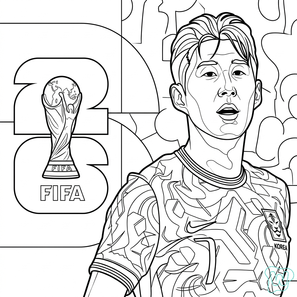 Selección de Corea del Sur Mundial 2026 PDF para imprimir gratis 1