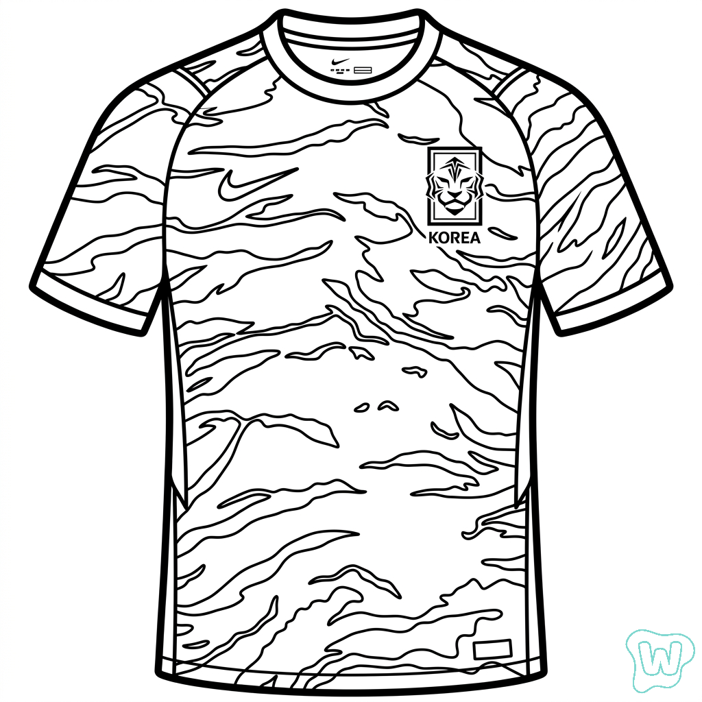 Selección de Corea del Sur Mundial 2026 dibujos para colorear