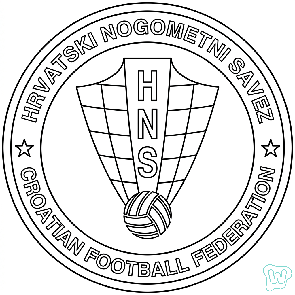 páginas para colorear para imprimir gratis Selección de Croacia Mundial 2026