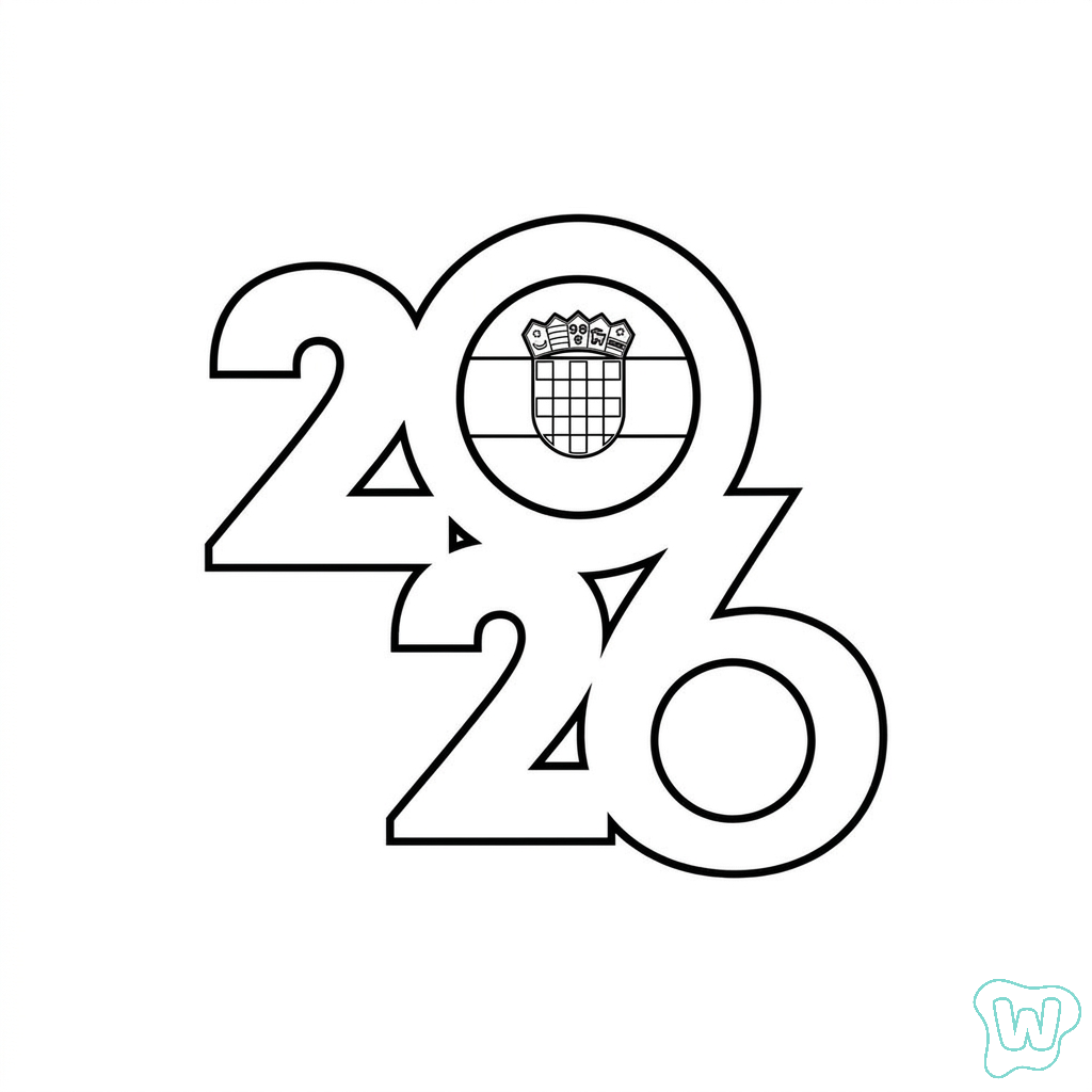páginas para colorear Selección de Croacia Mundial 2026