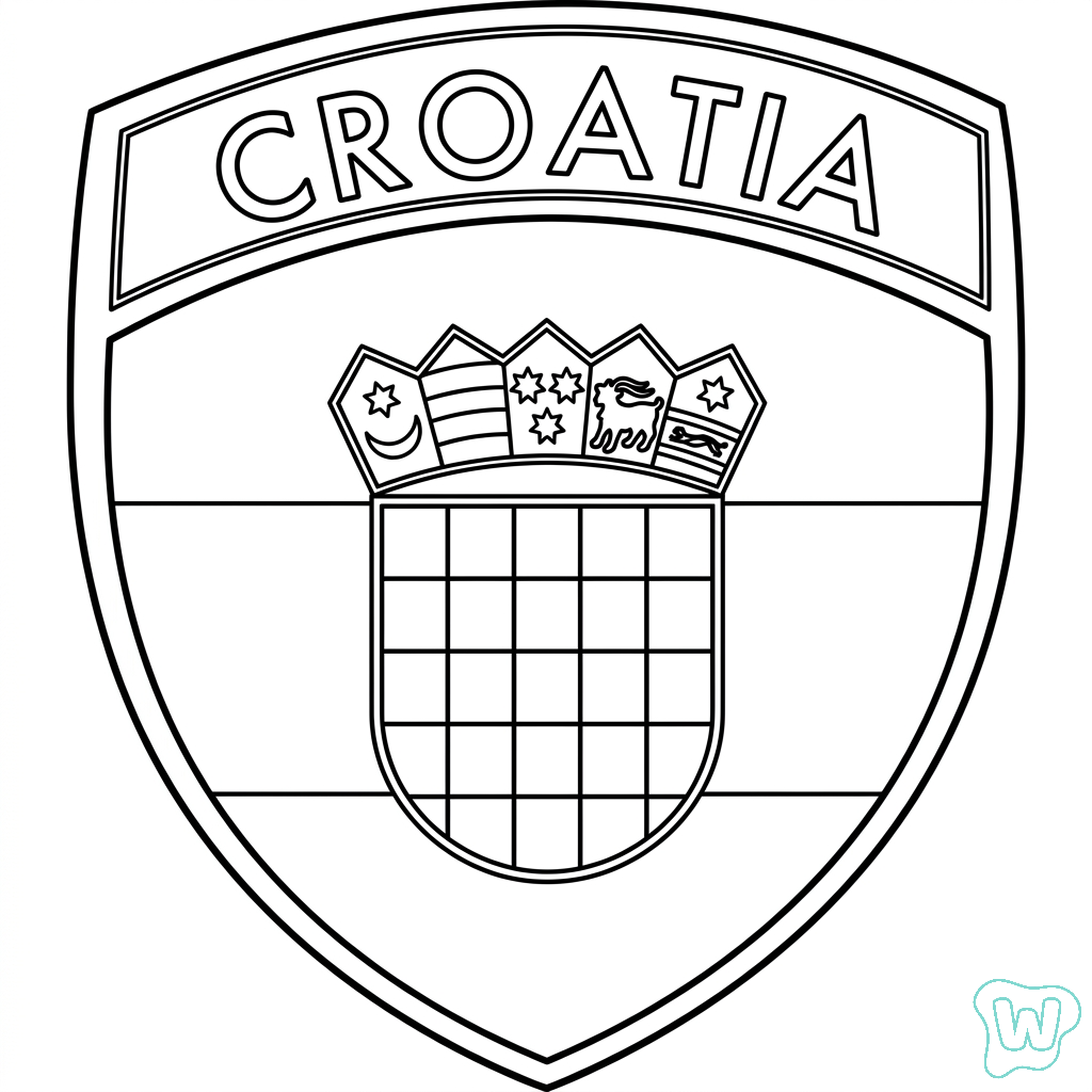 páginas para colorear imprimibles Selección de Croacia Mundial 2026 1