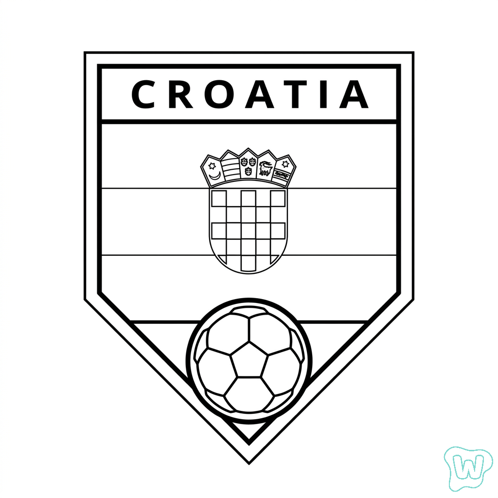 páginas para colorear para Selección de Croacia Mundial 2026