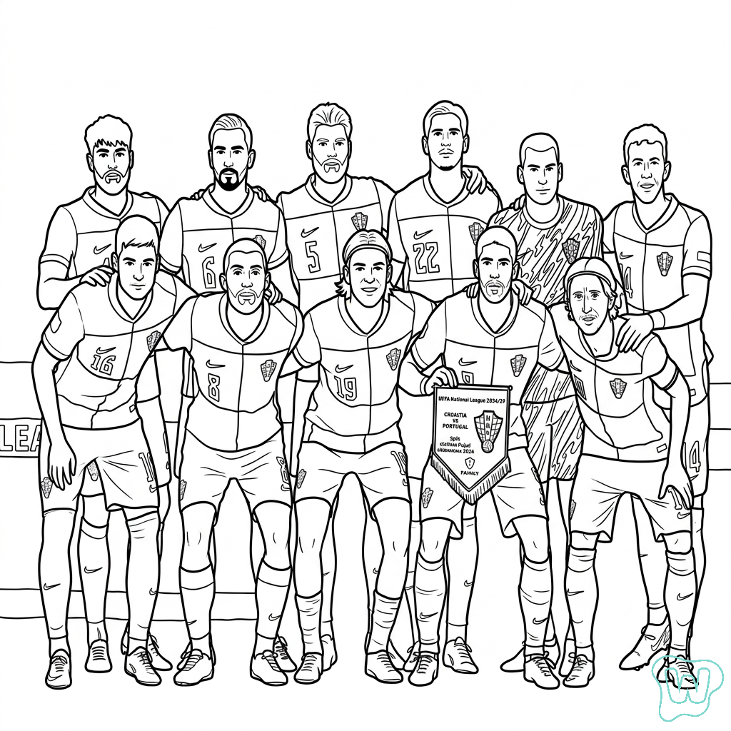 Selección de Croacia Mundial 2026 páginas para colorear para adultos 1