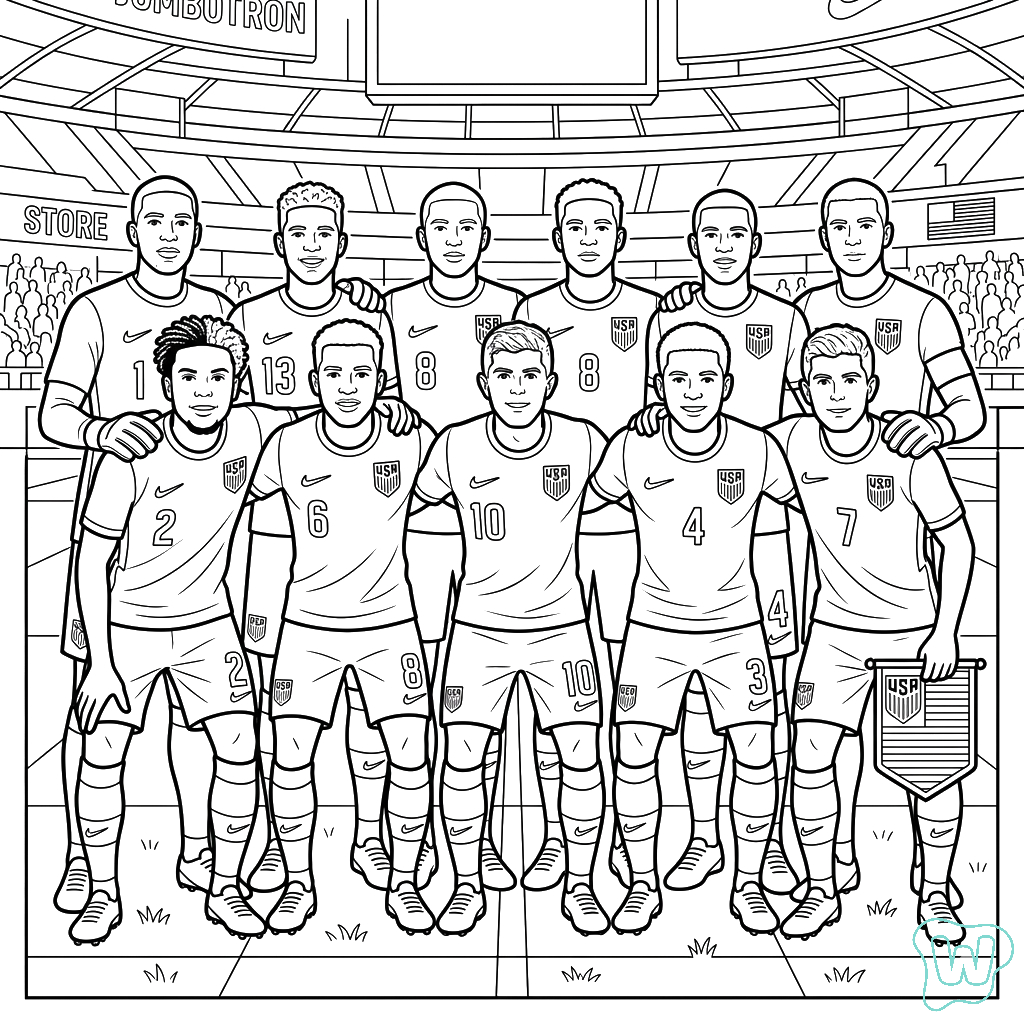 para colorear Selección de Estados Unidos Mundial 2026