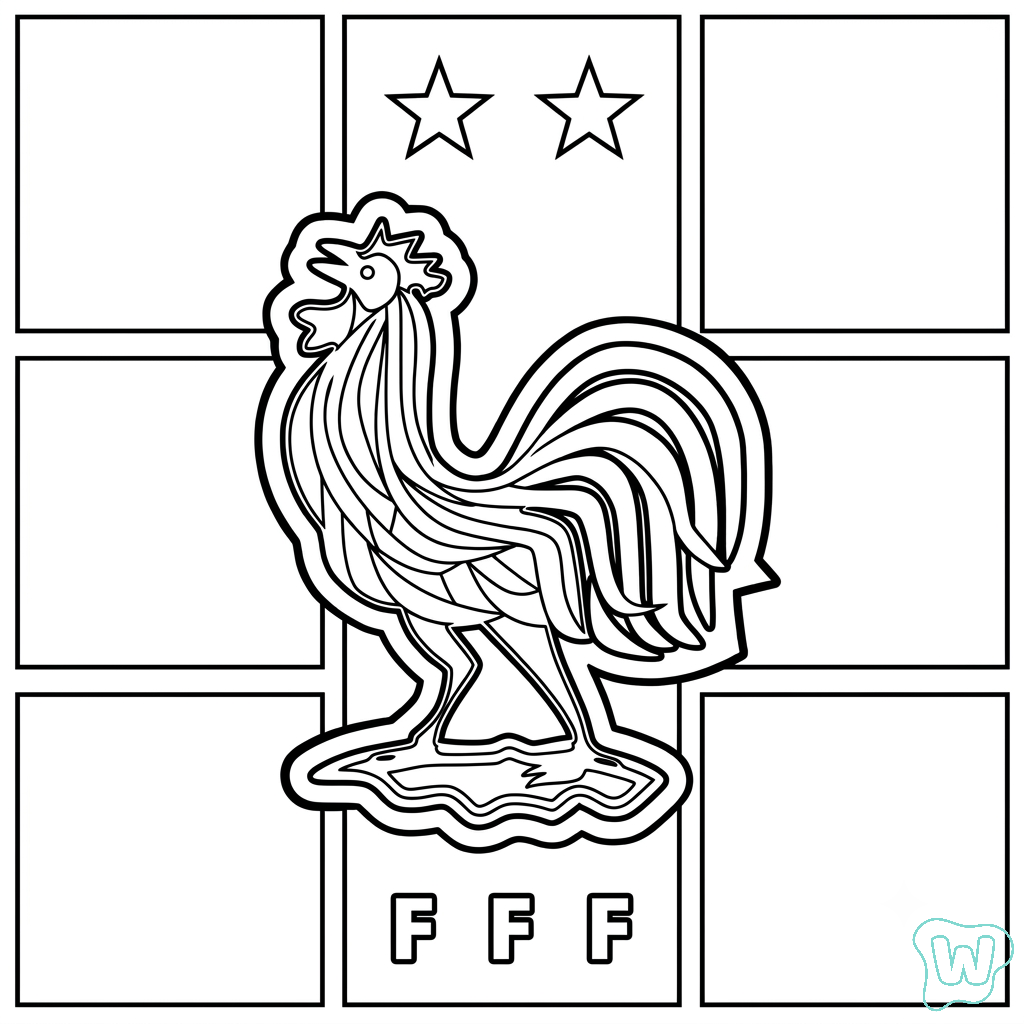páginas para colorear para adultos Selección de Francia Mundial 2026