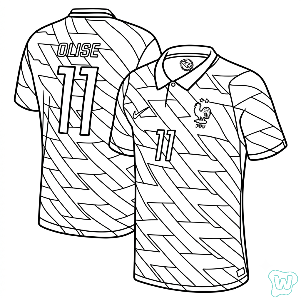 niños Selección de Francia Mundial 2026 páginas para colorear