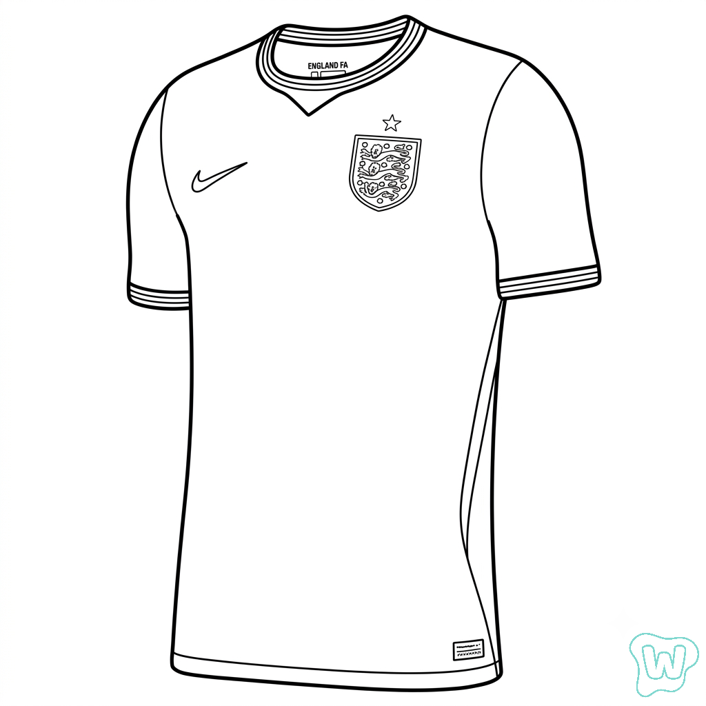 páginas para colorear fáciles de Selección de Inglaterra Mundial 2026