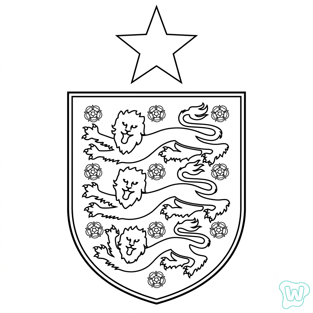 páginas para colorear de árboles Selección de Inglaterra Mundial 2026 gratis