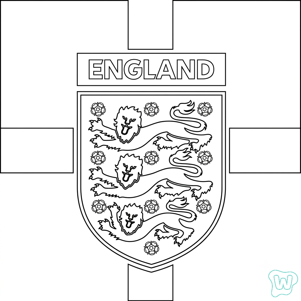 felices páginas para colorear Selección de Inglaterra Mundial 2026