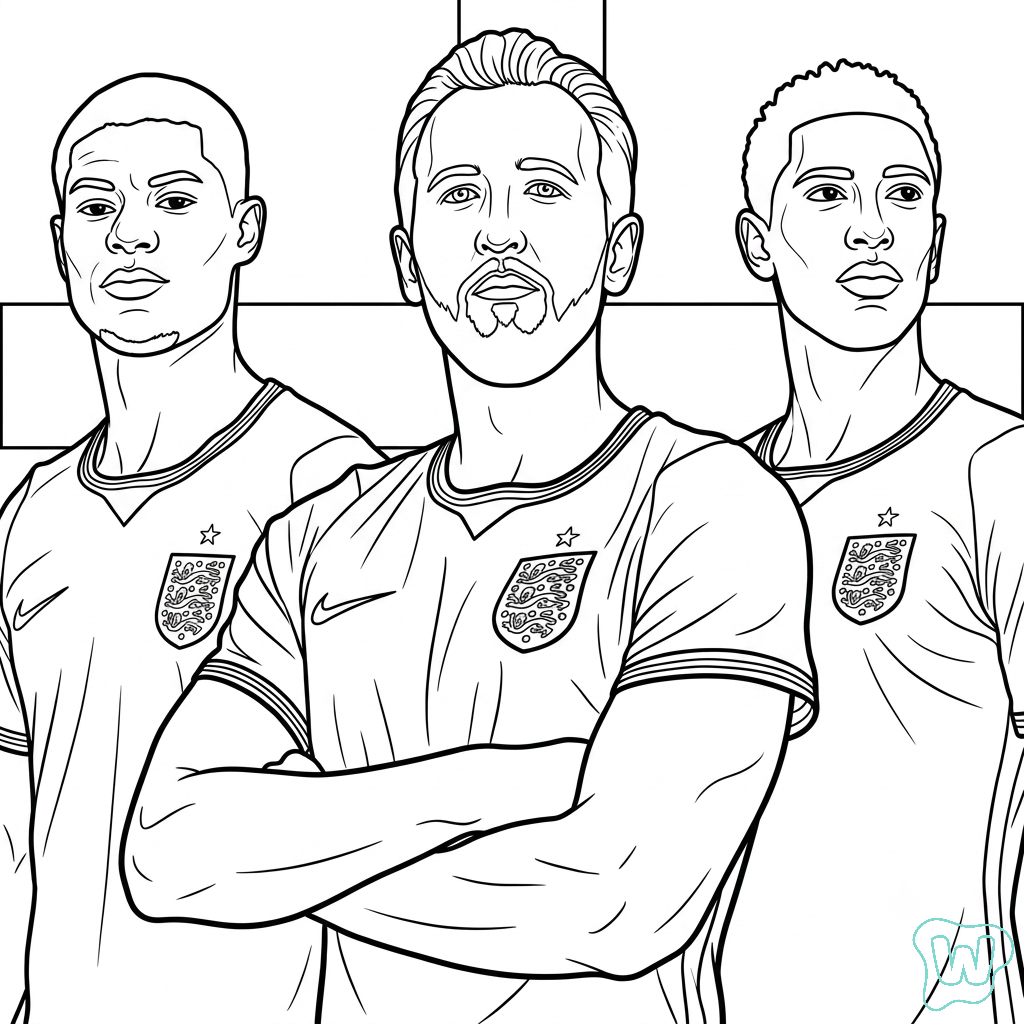 dibujos para colorear Selección de Inglaterra Mundial 2026