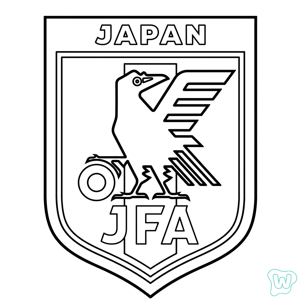 páginas para colorear Selección de Japón Mundial 2026 imprimibles gratis
