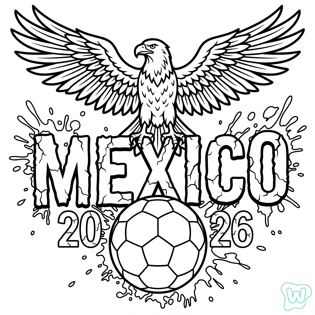 páginas para colorear Selección de México Mundial 2026 imprimibles gratis
