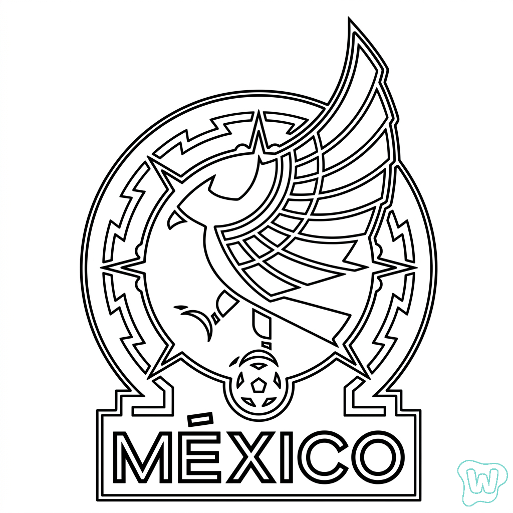 lindas páginas para colorear Selección de México Mundial 2026