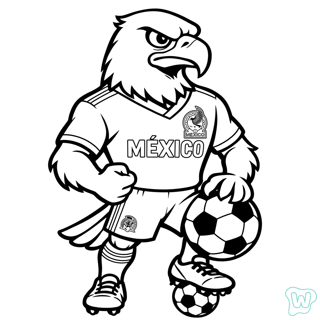 páginas para colorear de árboles Selección de México Mundial 2026 gratis