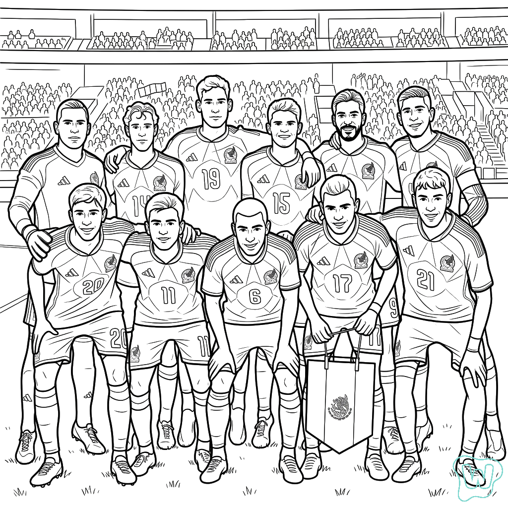 Selección de México Mundial 2026 para colorear y Imprimir PDF gratis