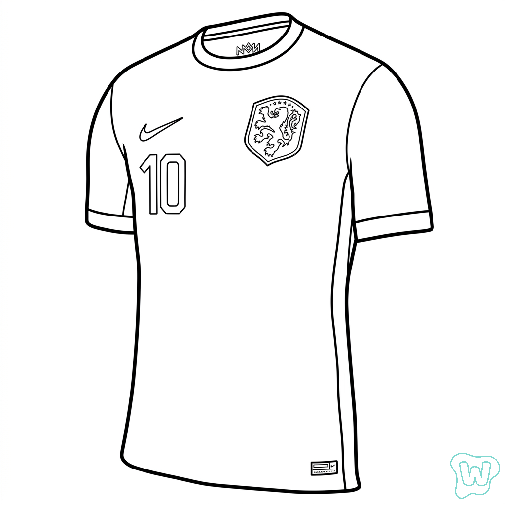 páginas para colorear gratis Selección de Países Bajos Mundial 2026 para Colorear para niños