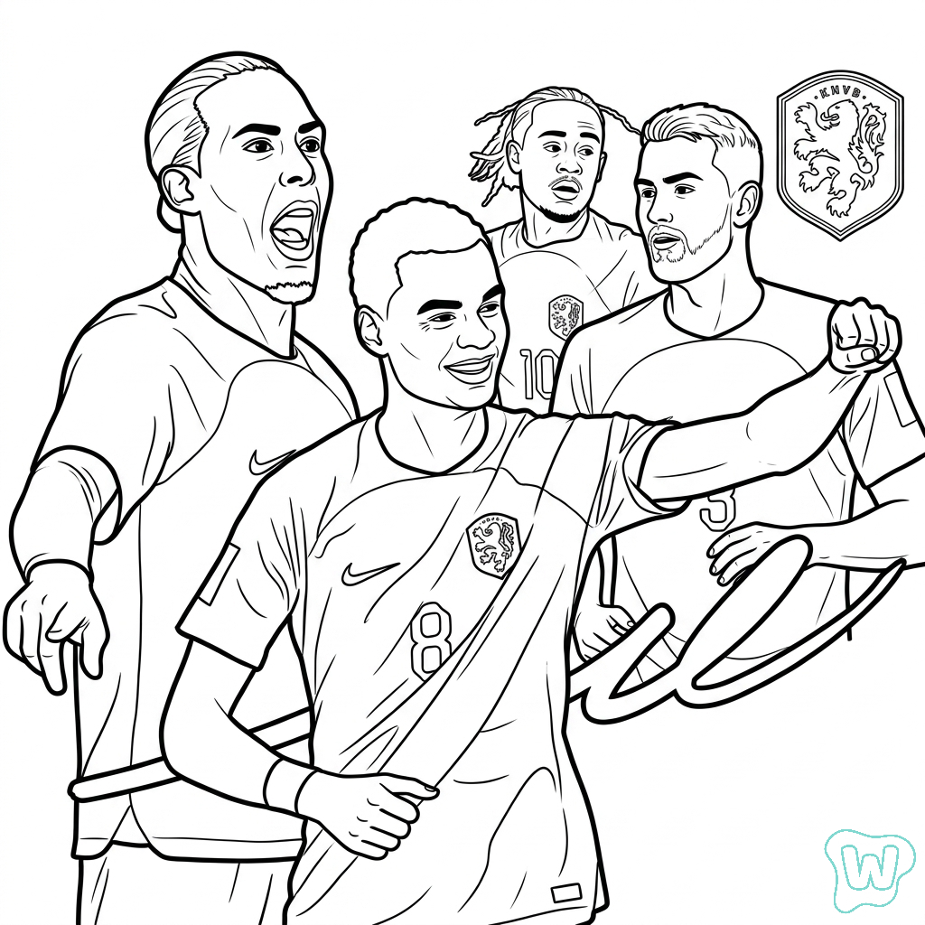 divertidas páginas para colorear Selección de Países Bajos Mundial 2026 para Colorear