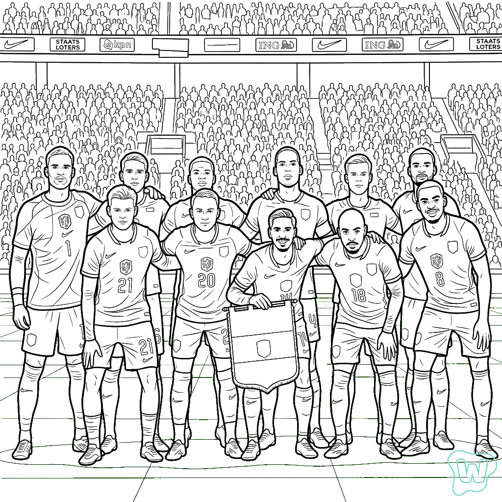 Selección de Países Bajos Mundial 2026 para Colorear imprimir PDF gratis