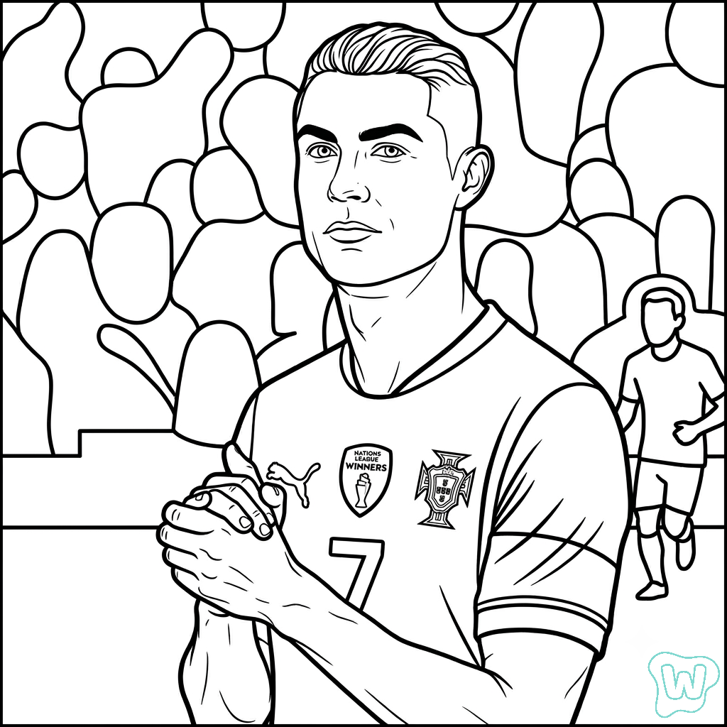 páginas para colorear detalladas de Selección de Portugal Mundial 2026