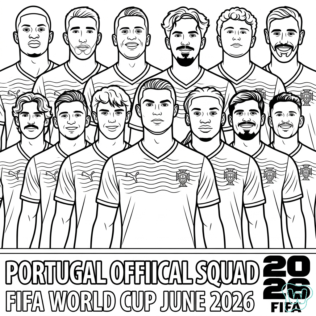 15 Pagine Da Colorare Del Portogallo Per I Mondiali Di Calcio 2026 15 Pagine Da Colorare Del Portogallo Per I Mondiali Di Calcio 2026