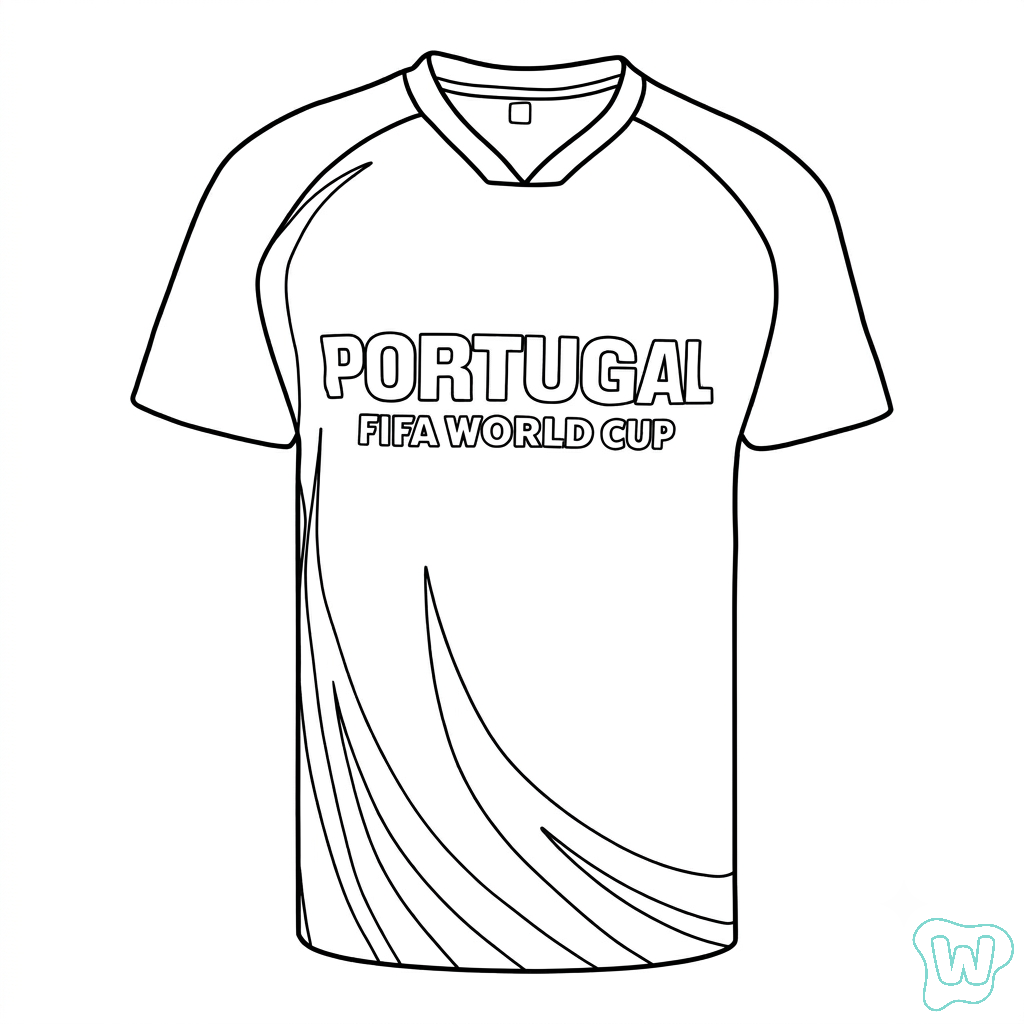 Selección de Portugal Mundial 2026 para colorear y Imprimir PDF