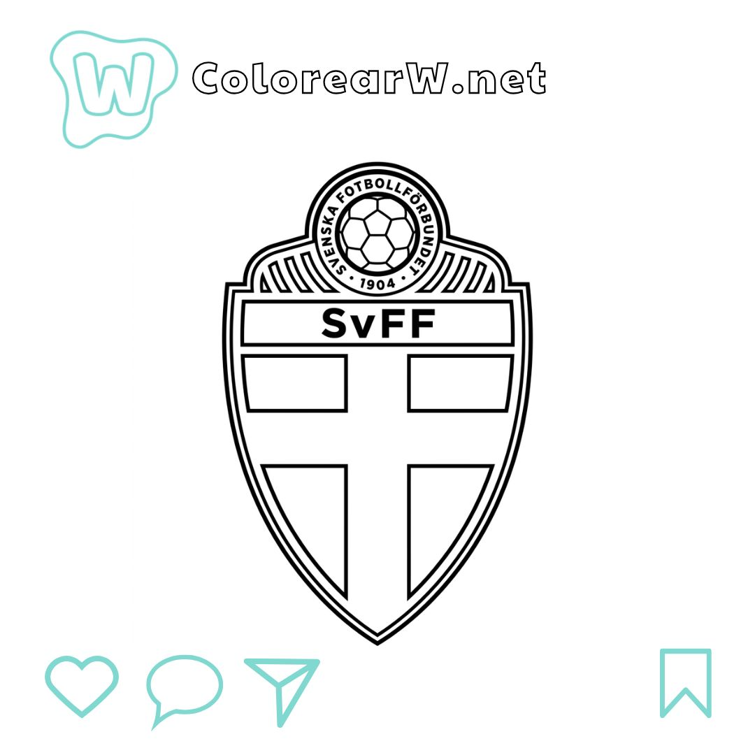 Selección de Suecia Mundial 2026 para colorear (PDF para imprimir gratis) thumbnail