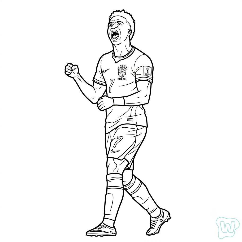 para colorear Vinícius Júnior Mundial 2026