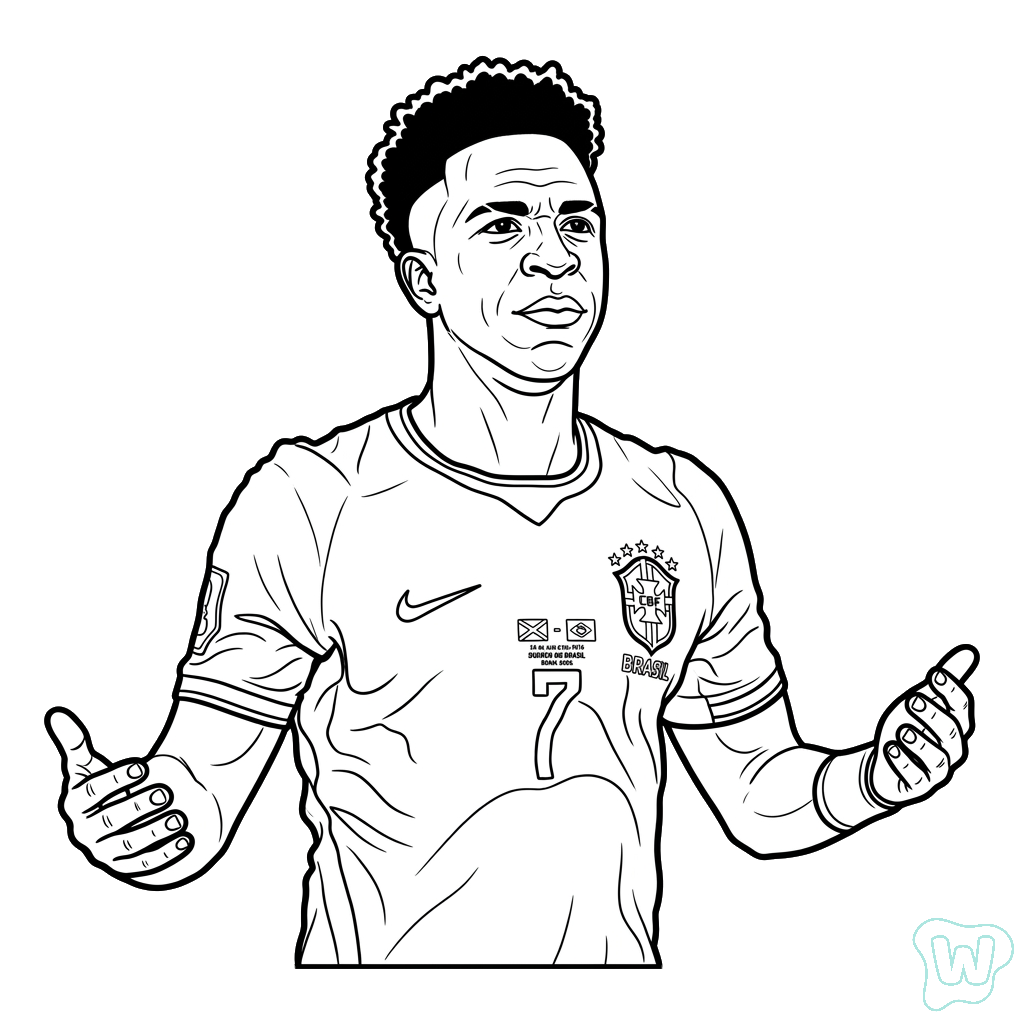 Vinícius Júnior Mundial 2026 para colorear