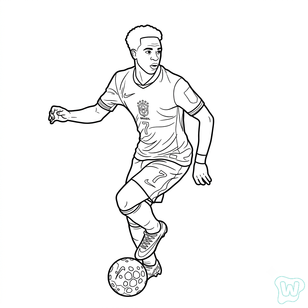 dibujos para colorear Vinícius Júnior Mundial 2026