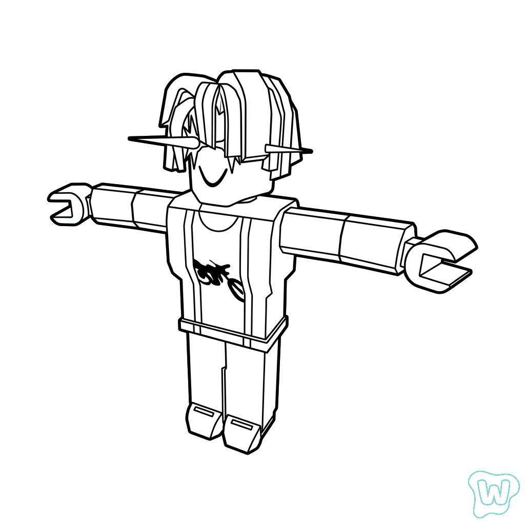 páginas para colorear gratis Bacon Hair Roblox