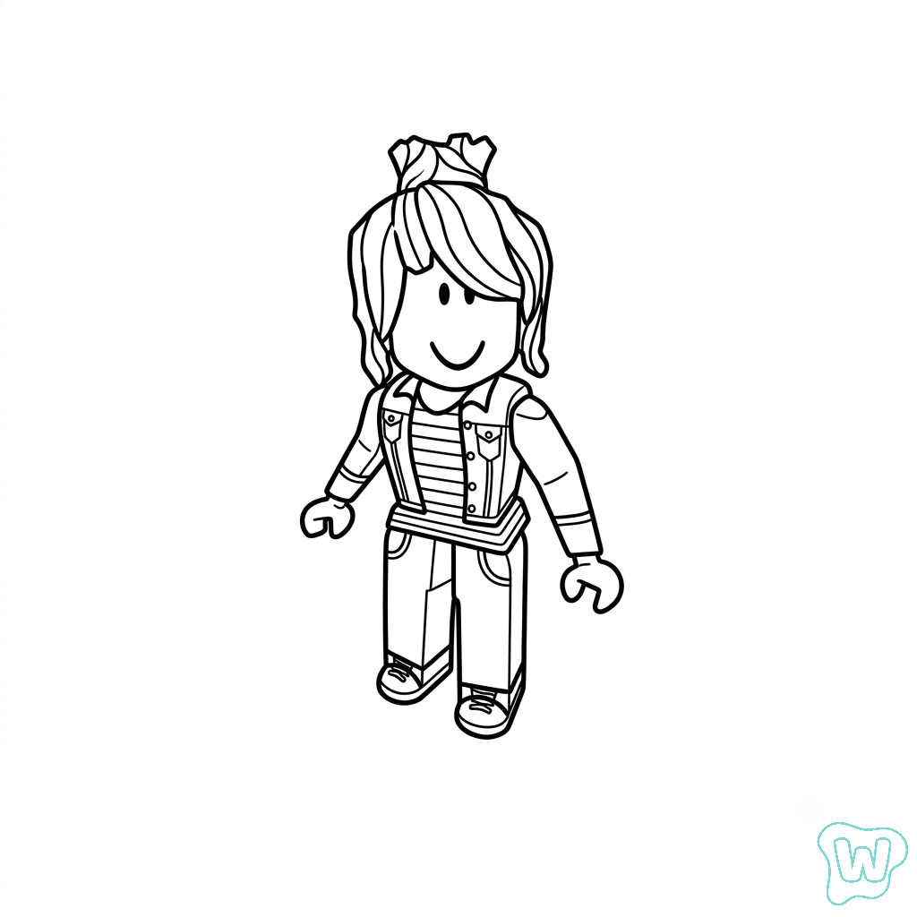 páginas para colorear Bacon Hair Roblox imprimibles gratis