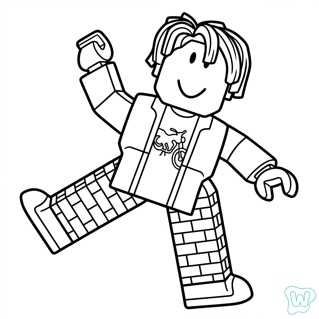 Bacon Hair Roblox para colorear y Imprimir PDF
