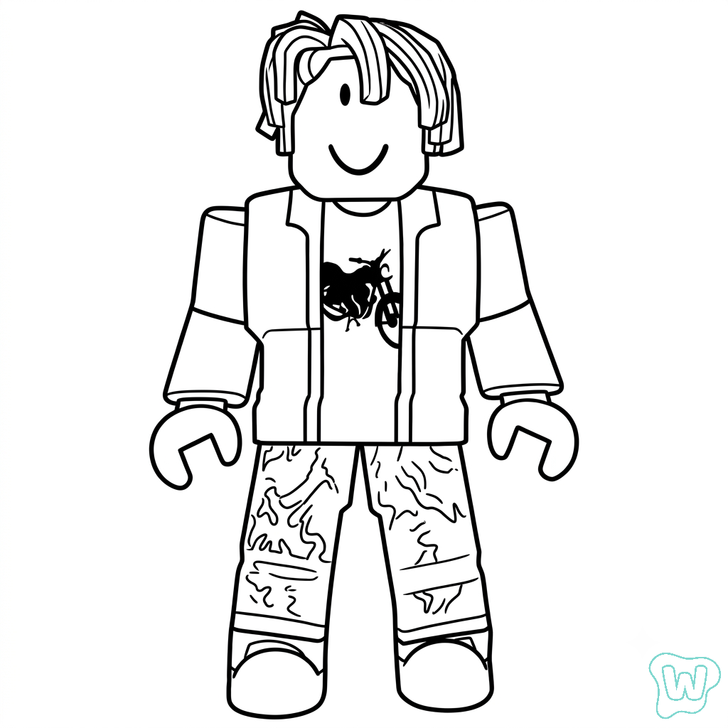 colorear y Imprimir PDF Bacon Hair Roblox