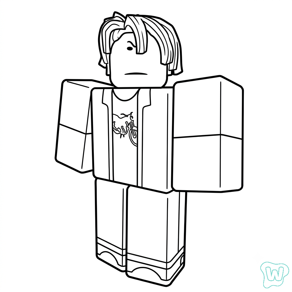 Bacon Hair Roblox páginas para colorear imprimibles 1