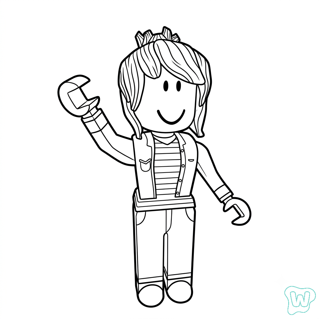 Bacon Hair Roblox para colorear y Imprimir PDF 1