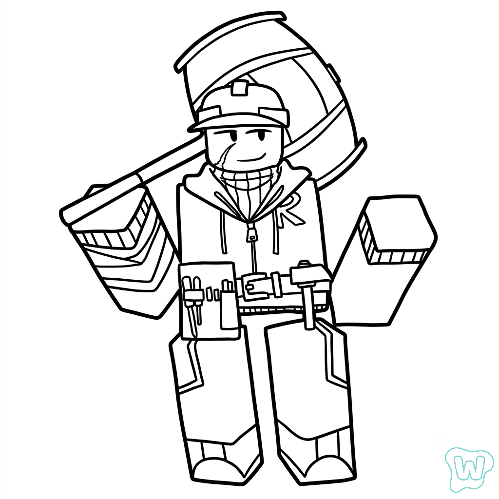 páginas para colorear Builderman Roblox gratis
