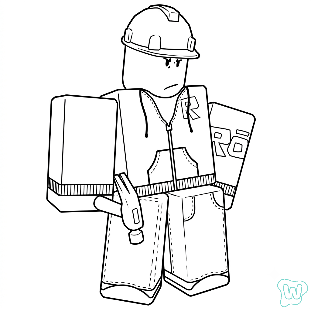 páginas para colorear imprimibles Builderman Roblox