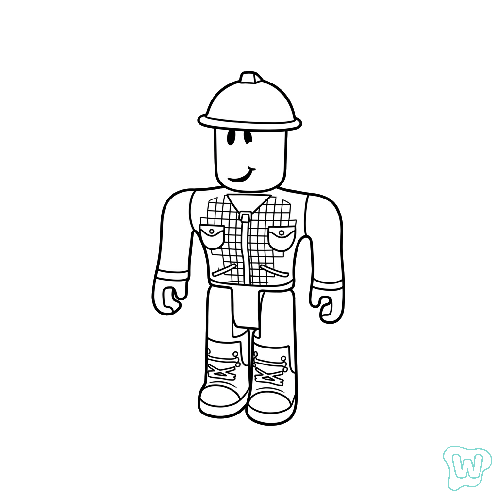 Builderman Roblox páginas para colorear fáciles