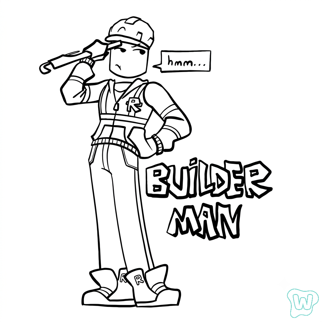 Builderman Roblox dibujos para colorear 1
