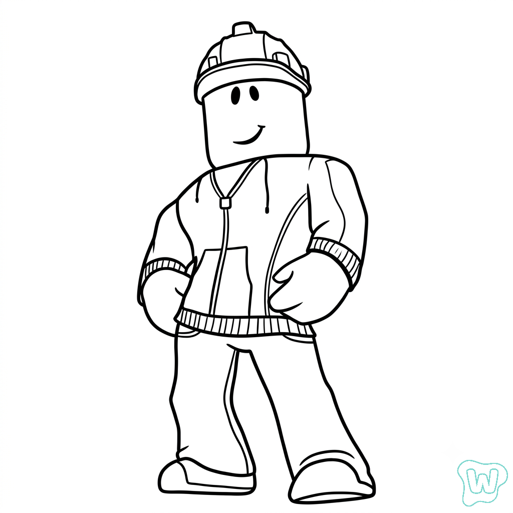 páginas para colorear Builderman Roblox imprimibles gratis